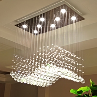 Lustre LED en cristal en forme de boule, grand luminaire suspendu moderne pour projet de villa intérieure, décoration de mariage à domicile, vente en gros