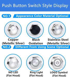 12mm, 16mm, 19mm, 22mm Vòng pushbutton momentary LED Power Onoff chuyển đổi không thấm nước - Product Image 3