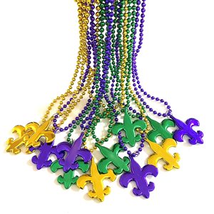 Paquete de 12 Collares de Cuentas para Fiesta de Mardi Gras, 32 Pulgadas, 7 mm, Dorado, Morado y Verde, Recuerdo de Fiesta, Accesorios para Disfraces de Fiesta, SP-4 - Product Image 5