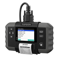 TOPDON BT600 Testeur de Batterie Professionnel avec Technologie de Test de Conductivité Mesure de l'État de Santé de la Batterie de Voiture avec Imprimante