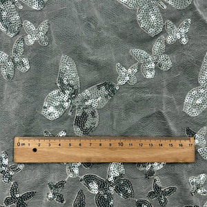 Nouveau tissu en maille à sequins papillon, <span class=keywords><strong>tulle</strong></span> transparent avec broderie de sequins, tissu brillant perlé pour robes de femmes - Product Image 6