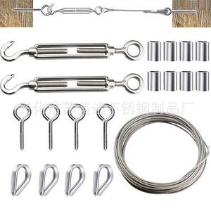 Kit de cable de acero inoxidable con tensor de cuerda y acoplamiento para barandillas de escaleras y seguridad de balcones - Product Image 5