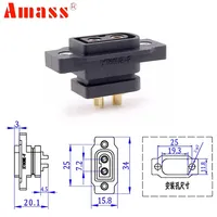 Connecteurs de batterie plaqués or Amass XT60 XT60NE-F XT60NE pour accessoires d'avion, de voiture et de bateau RC FPV