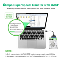 Cable adaptador SATA a USB 3.0 para transferencia de datos, convertidor de disco duro externo, compatible con UASP para disco du