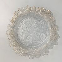 Assiettes de Présentation Écologiques Transparentes en Plastique Effet Récif, Style Vintage Argent et Or, pour Mariages et Dîners, MOQ 100 pièces