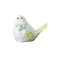 Décoration de jardin Petits oiseaux en céramique avec fleur Figurine d'oiseaux en céramique