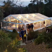 Carpa de Boda con Estructura de Aluminio y Paredes de Vidrio de 10x20m 15x30m, Carpa de PVC Transparente de Tamaño Personalizado para Banquetes, Eventos y Recepciones