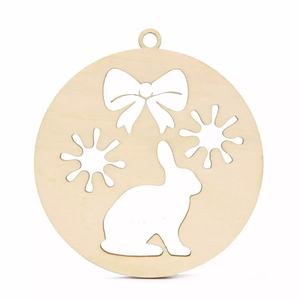 Etichette Pasquali a Forma di Coniglio, Decorazione con Uova, Taglio Laser su Legno Compensato, Oggetto Decorativo in Legno per Regali - Product Image 3