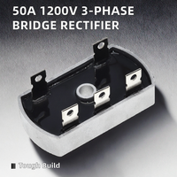 Module redresseur à pont de diodes triphasé 50A 1200V en boîtier métallique aluminium, prix usine, marque standard, montage traversant, SQL50A