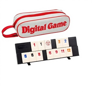 <span class=keywords><strong>Juego</strong></span> de <span class=keywords><strong>Rummy</strong></span> Clásico con 106 Fichas Numéricas, 4 Soportes, <span class=keywords><strong>Juego</strong></span> de Mesa Portátil de Estrategia Familiar para Niños y Adultos - Product Image 2