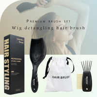 Master Custom Logo Craft Paper Packaging Brosse à cheveux Outil de soin à domicile Brosse à perruque Nettoyant et Kit de pochette en tissu
