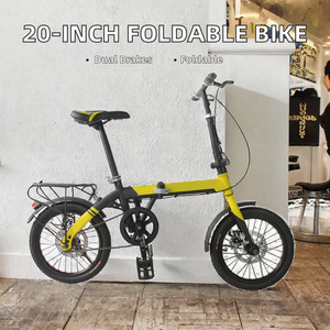 20 inç Katlanır Bisiklet Yetişkin Erkek Kadın Çift Diskli Frenler Değişken Hız Karbon Çelik Çerçeve Hafif Bisiklet-BB098A - Product Image 2