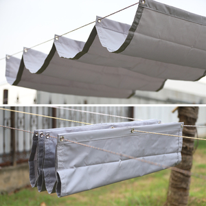 Auvent télescopique extérieur de 4 m de large, <span class=keywords><strong>voile</strong></span> pare-soleil ondulée avec accessoires d'installation, pergola d'été, couverture rétractable d'ombrage - Product Image 5