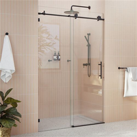 CBMMart Chine fournisseur usine Portes de douche de salle de bain personnalisées Verre trempé avec poignées en acier inoxydable Accessoires étanches