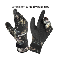 Sarung Tangan Selam & Surfing DIVESTAR 3mm 5mm Neoprene Anti Air Kamuflase Hitam Termal Anti Selip Fleksibel untuk Pria Wanita