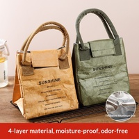 Sac à déjeuner écologique de style japonais en papier DuPont, doublure en aluminium imperméable, grande capacité, pique-nique