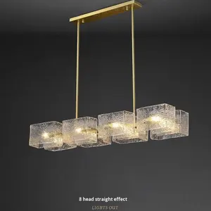 Lámpara <span class=keywords><strong>de</strong></span> Techo LED <span class=keywords><strong>de</strong></span> Alta Gama, Estilo Moderno, Marco Dorado Cuadrado, con Cristal, Regulable, 360°, para Comedor, Bar, Diseño <span class=keywords><strong>de</strong></span> Ondas <span class=keywords><strong>de</strong></span> Agua - Product Image 2