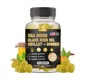 Gommose Personalizzate OEM <span class=keywords><strong>Best</strong></span> Seller con Muschio Marino, Olio di Semi Neri, Shilajit, Zenzero e Ashwagandha per Supporto Immunitario ed Energetico - Product Image 1