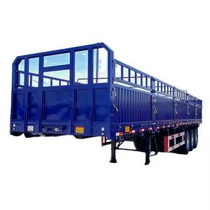 Precio de Fábrica, Nuevo Remolque de Acero de 3 Ejes para Transporte de Ganado, Remolque con Barandas y Cercas, Semirremolque con Capacidad de Carga de 60T - Product Image 1