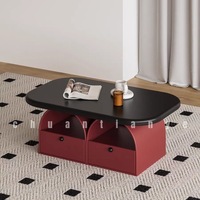 Table basse de rangement convertible portable couleur crème, plateau en verre, structure métallique, style minimaliste, best-seller et sensation Internet