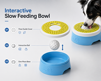 Gamelle de léchage à alimentation lente pour chien avec boule roulante pour yaourt et bouillon d'os, fournitures pour animaux de compagnie en gros