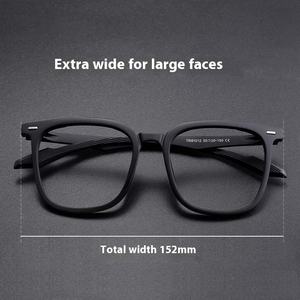 メンズアンチブルーライトPCフレームメガネ特大TR90近視処方大きな顔のための特別な黒の戦士のデザイン - Product Image 2