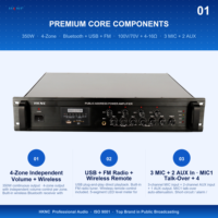 Amplificateur PA HKNC HG-A3350 350W avec fonction de suppression de micro pour musique, sortie ligne 100V pour sonnerie de diffusion sur campus