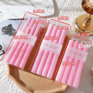 4 pièces/boîte, bougies coniques droites, style européen coloré, <span class=keywords><strong>rouge</strong></span>, blanc, longues, en cire de paraffine, bougies de dîner chinoises, <span class=keywords><strong>pilier</strong></span> - Product Image 4