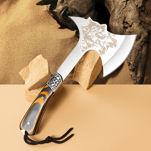 Tête de hache en acier inoxydable, hachette de qualité industrielle, outil de randonnée, camping, extérieur, manche en bois, haches de chasse et de survie tranchantes - Product Image 5