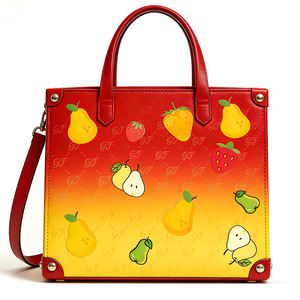 Sac fourre-tout personnalisé en cuir PU pour femmes, imprimé fruits dégradés, grande capacité, poignée supérieure, sac à main pour la vente en gros - Product Image 2
