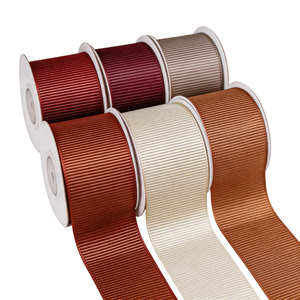 Ruban en polyester côtelé marron chocolat en gros, durable et lavable, pour l'artisanat DIY et la décoration de bouquets de fleurs - Product Image 3