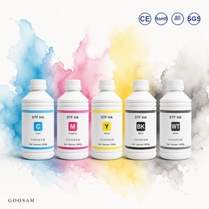 Encre DTF jet d'encre CMYK Blanc Transparent 1000ml A3 à base d'eau pour impression numérique, transfert sur film PET en poudre pour Epson 1430 - Product Image 1