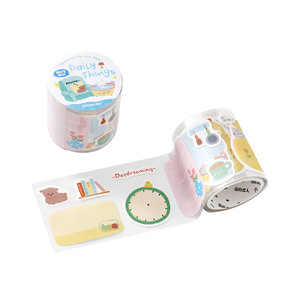 1 rotolo di nastro adesivo fustellato scrivibile, con elementi quotidiani carini e dolci, ideale per collage e decorazioni di quaderni. - Product Image 5