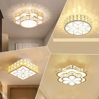 Plafonnier LED d'intérieur de luxe moderne en cristal, design simple pour salle à manger chambre à coucher, éclairage de maison en fer 220V pour allée