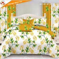 Vente en gros de draps de chambre à coucher imprimés numériquement 3D draps de lit housse de couette couvre-lits ensemble de draps avec rideaux ensemble de literie