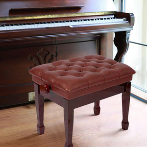 Banc <span class=keywords><strong>de</strong></span> <span class=keywords><strong>piano</strong></span> moderne réglable en bois pour duo et clavier simple avec siège en cuir PU et logo personnalisé - Product Image 2