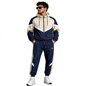 Mens Windbreaker Tracksuit Short Set Water Repellent Lightweight Breathable Hoodie <b>Jacket</b> and Shorts for Running Walking - Product Image 2