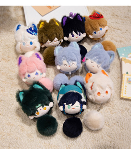 10CM <span class=keywords><strong>Genshin</strong></span> Zhongli Venti Furina <span class=keywords><strong>Tartaglia</strong></span> Kaedehara Kazuha peluche jouet pendentif porte-clés pour sac Anime poupée Figure Kawaii poupée - Product Image 1