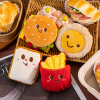 Porte-clés en peluche mignons de la série Aliments (Frites, Burger, Œuf) pour sacs à dos et vêtements, breloques de bagages, accessoires d'Halloween