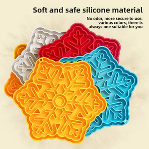 <b>Food</b> Grade Snowflake Silicone <b>Dog</b> Lick <b>Mat</b> BPA Free Slow Feeder Pet Licking <b>Mat</b> <b>for</b> Cats <b>Dogs</b> Anxiety Relief Grooming Distractio - Product Image 1
