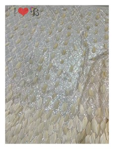 Blinglace, lo más nuevo, <span class=keywords><strong>plumas</strong></span> Beige, malla, decoración completa con cuentas, rosa, vestido de novia bordado suizo africano, tela de encaje - Product Image 6