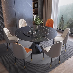 Cucina di lusso rossa rotonda estendere sala da pranzo <span class=keywords><strong>tavolo</strong></span> e sedia Set, <span class=keywords><strong>tavolo</strong></span> da pranzo e sedia Set per la sala da pranzo 6 - Product Image 5