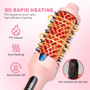 Peigne chaud portable Salon <span class=keywords><strong>brosse</strong></span> thermique <span class=keywords><strong>brosse</strong></span> ronde chauffante bigoudi <span class=keywords><strong>brosse</strong></span> chaude ionique avec affichage LED - Product Image 3