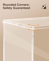 ROBOTIME Vitrine de présentation en acrylique transparent anti-poussière à 6 étagères avec finition brillante et base blanche, support de table, organisateur en forme de cube