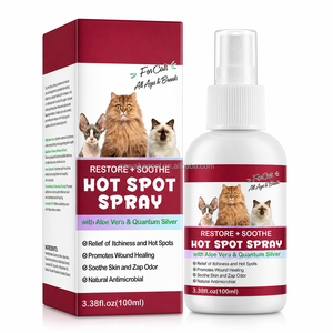 Spray Calmante para Gatos, Alivia la Picazón, Cuidado de la Piel Felina, Ayuda a la Curación de Heridas, Aloe Vera, Desodorante con Plata Cuántica, 100ml, OEM - Product Image 1