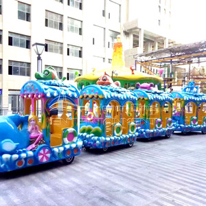 Hot Children Lunapark Tren eléctrico Paseo con batería Niños Ocean Themed Trackless Train 14 Asientos Paseos de entretenimiento para la venta - Product Image 4