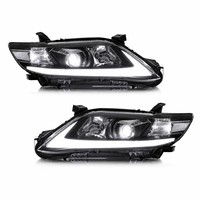 Phare LED de rechange pour Toyota Camry 2009 2010 2011, noir fumé, forme en L, ensemble de lentilles de projecteur DRL