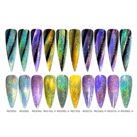 Sheenbow-Oeil de Chat Holographique, Poudre Multichrome Magnétique, Neon Holographique, Paillettes, Laser, Caméléon, Pigment pour Ongles