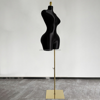 Mannequin ajustable en tissu noir, demi-corps, pour robe de mariée, style BBL, courbes brésiliennes, pour femme, grande taille, forte poitrine et fessier, sexy