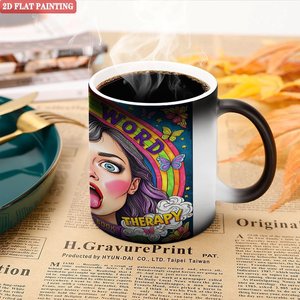 Travel Tea <b>Mug</b> 11oz Ceramic <b>Heat</b> Sensitive Color <b>Changing</b> Magic Cup - Product Image 5